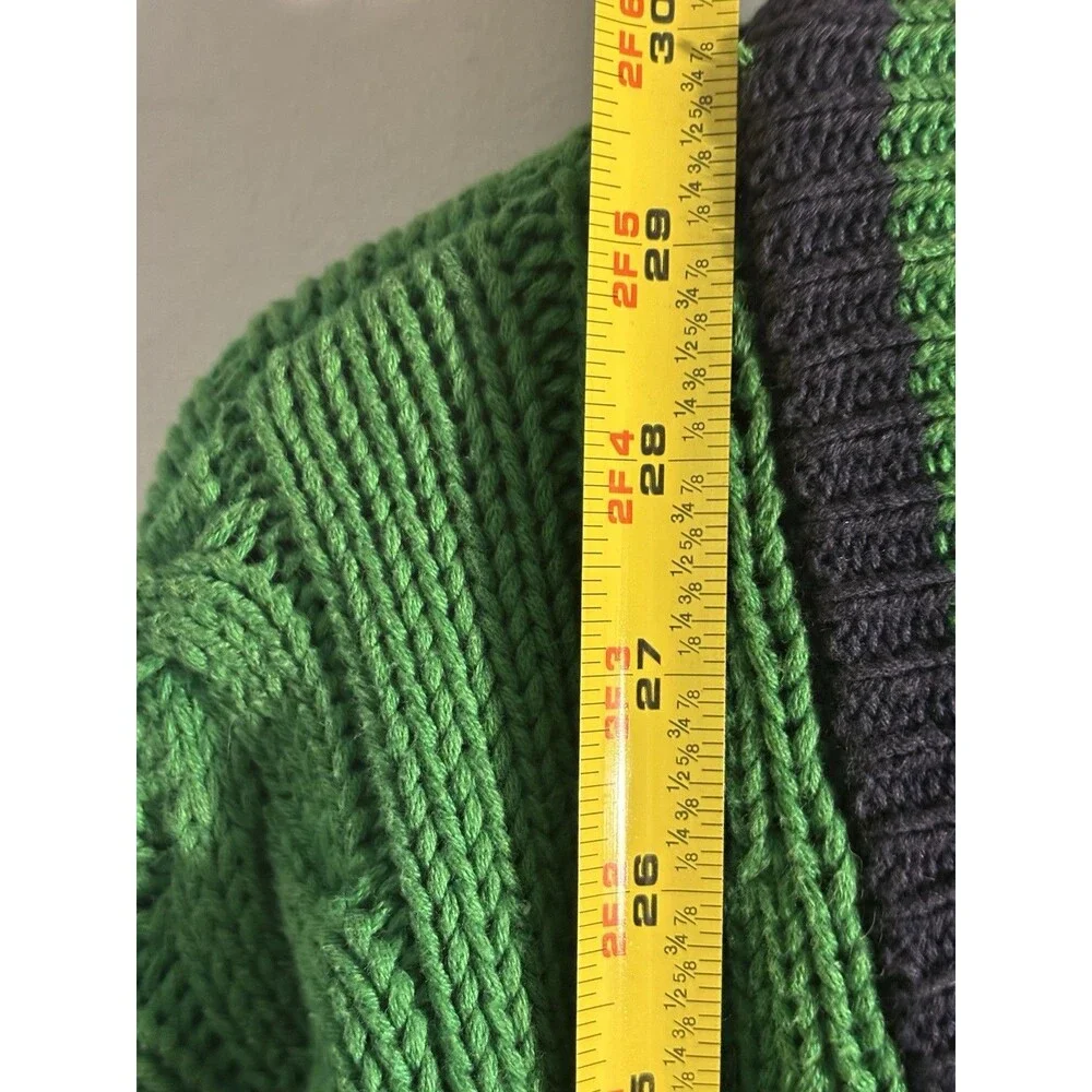Vintage GAP 90's Y2K Green 💯 Cotton Knit grandpa Cardigan Sweater med preppy